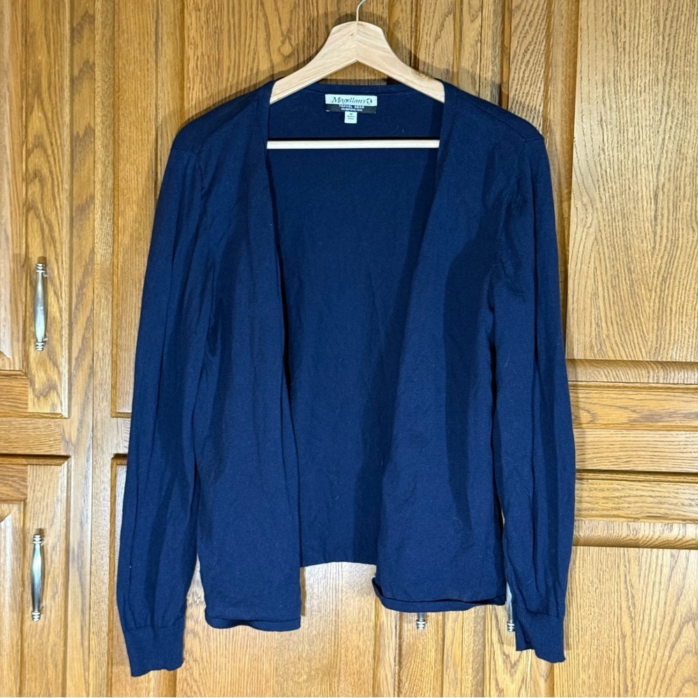 Magellan's Travel Gear‎ Navy Open Front Cotton Cardigan Sweater Medium